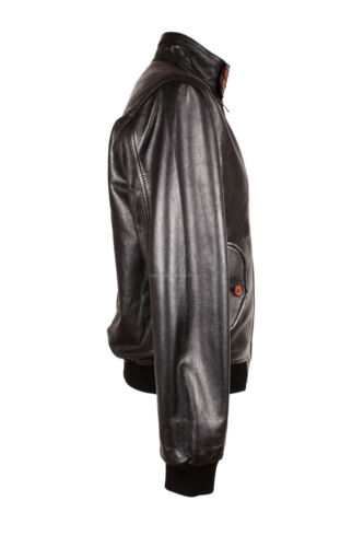 HARRINGTON BLACK  Men/'s Bomber Style Classic Real Lambskin Leather Jacket 2454