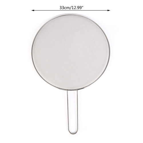 1X stainless steel cover lid oil proofing frying pan splatter screen spill proof 