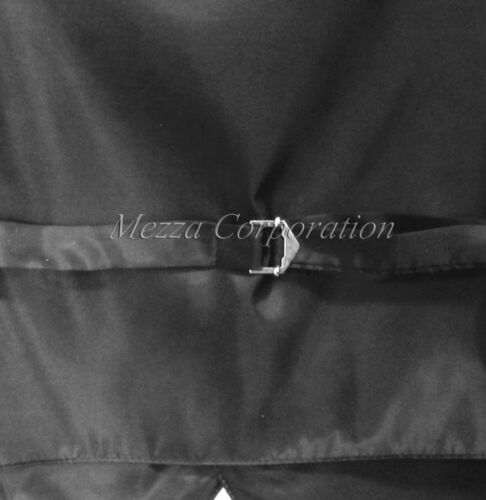 New Vesuvio Napoli Men's paisley Tuxedo Vest Waistcoat_Bowtie & Hankie Black 