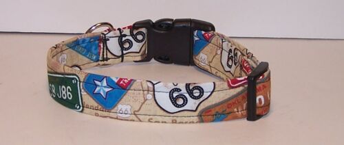 Wet Nose Designs Get Your Kicks on Route 66 Dog Collar Travel License Plates