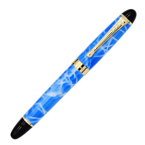 MEDIUM Nib Gold Trim 16 Styles Jinhao X450 Blue Marble Fountain Pen