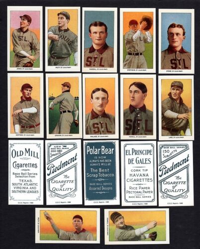LOUIS BROWNS Team T206 CCC REPRINT set ~ ALL 22 cards 1909-1911 White Border ST 