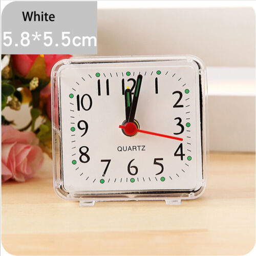 Square Simple Quartz Beep Alarm Clock Cute Portable Travel Table Bedside Clock