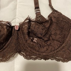 Victoria's Secret Wicked Unlined Lace Balconette Bra in Brown Ganache size 32B