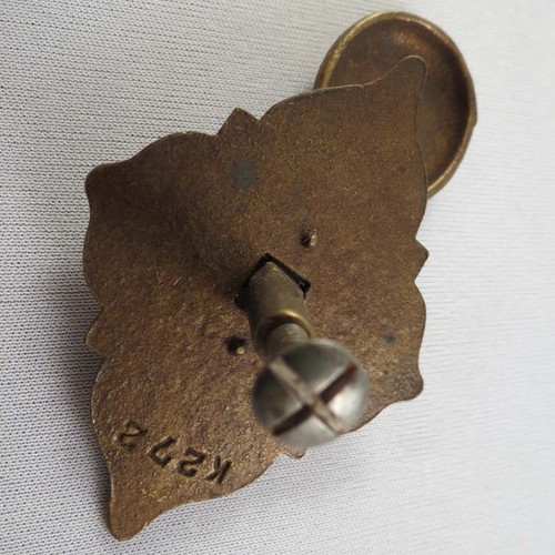 Vintage Solid Brass Decorative Tear Drop Pull with Diamond Shaped Back Plate