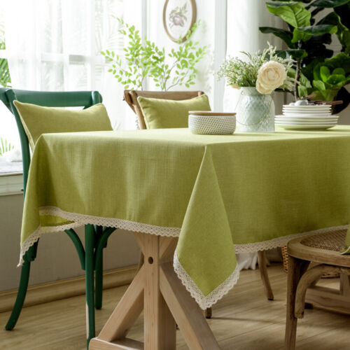 Cotton Linen Tablecloth Rectangular Table Cover Cloth Dining Desk Tea Home Decor