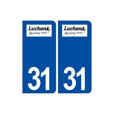 31 Bagnères de Luchon logo ville autocollant plaque stickers droits