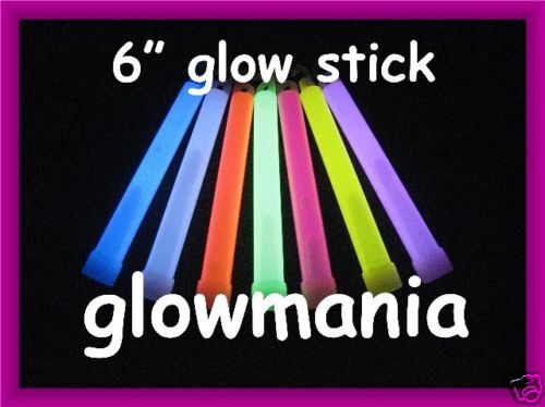 12 x 6/" GLOW STICKS GLO STICKS UV PARTY BAGS DJ RAVE