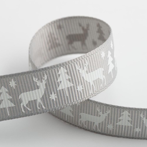 Noël Gros-Grain Ruban 9 mm 16 mm Largeur 5 m rouleaux de Noël Craft Stag SANTA SLEIGH