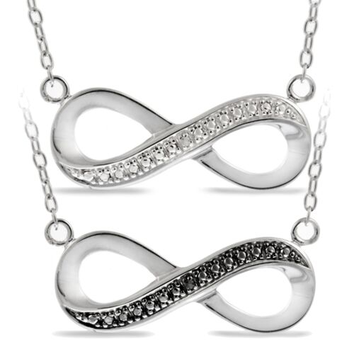 Sterling Silver Diamond Accent Infinity Necklace, 2 Colors