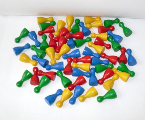 4 Farben gemischt Spielfiguren 60 Stück Halmakegel Standard aus Holz 25 mm