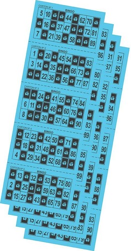 Cartones de bingo para marcar color azul