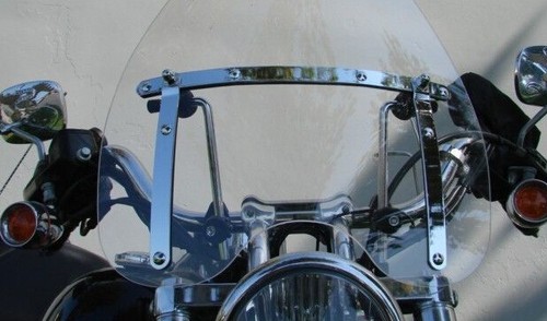 Clear motorcycle windshield for Harley Honda Suzuki Yamaha Cruiser 18x16