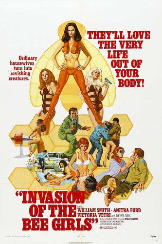 1973 INVASION OF THE BEE GIRLS VINTAGE SCI-FI MOVIE POSTER PRINT 54x36 BIG 9 MIL