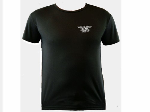 US special forces navy seals training moisture wicking black polyester t shirt