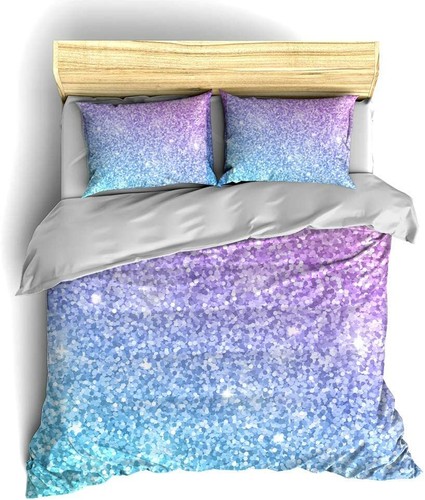 SHOMPE Marble Comforter Set Queen Size,Soft Bedding Quilt Set Modern Blue and Pu