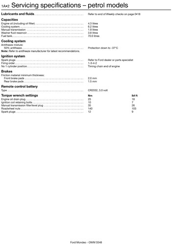 07-61 Manuale di Officina 5548 Haynes Ford Mondeo APR 2007-2012