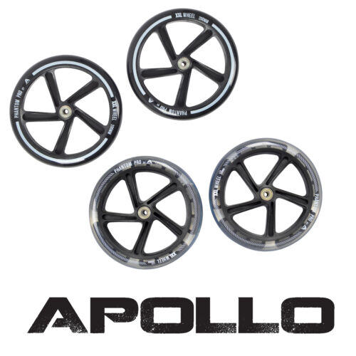 ABEC 7 Kugellager Apollo City Scooter Ersatzräderset 200mm Wheels Schwarz/LED 