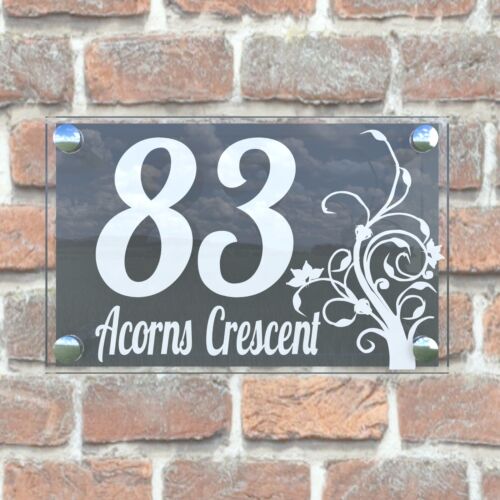 Clear Acrylic House Sign Modern Decorative Door Number Name Plaques Dec4-1WA