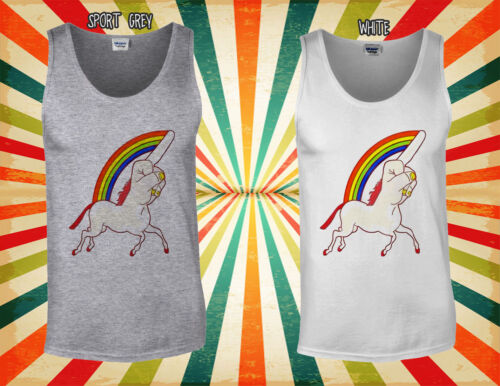 Unicorn Medio Dedo Divertido Novedad Hombres Mujeres Camiseta Chaleco Camiseta Unisex 1224