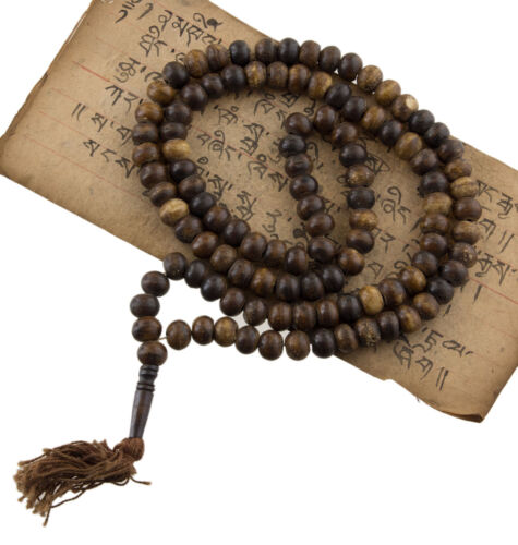 Halskette Mala chapelet Perlen Ø11mm Om Buddhistisches tbetain tibet 1934 S1