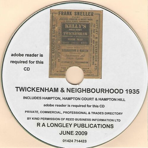 Kelly/'s Directory Twickenham and Neighbourhood 1935