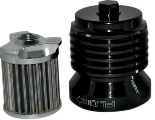 PC Racing - PCS4B - FLO Spin On Stainless Steel Oil Filter, Black`