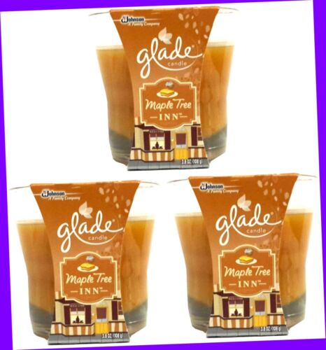 3 Glade Fall Collection MAPLE TREE INN Wax Candle 4 oz ea 
