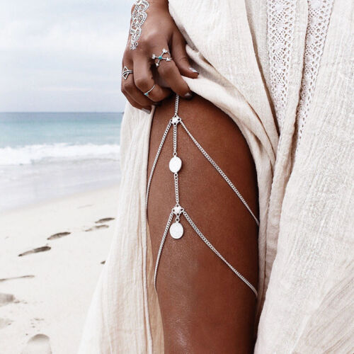 Multi-layer Thigh Leg Chain Body Bikini Beach Harness Summer Jewelry For Women 