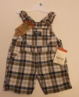 NEW OSHKOSH BABY DENIM BIB OVERALL SHORTS SIZE 6M, OSH KOSH B'GOSH NEW WITH TAGS