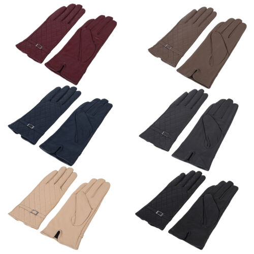 Diff Colors Premium Women/'s Quilted Winter Thermal Soft Leather Gloves