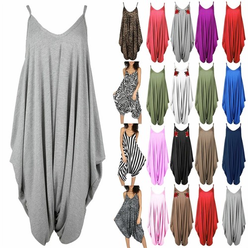 Women/'s Donna Lagenlook Hareem Stampato Estate Cami Tuta pagliaccetto Romper