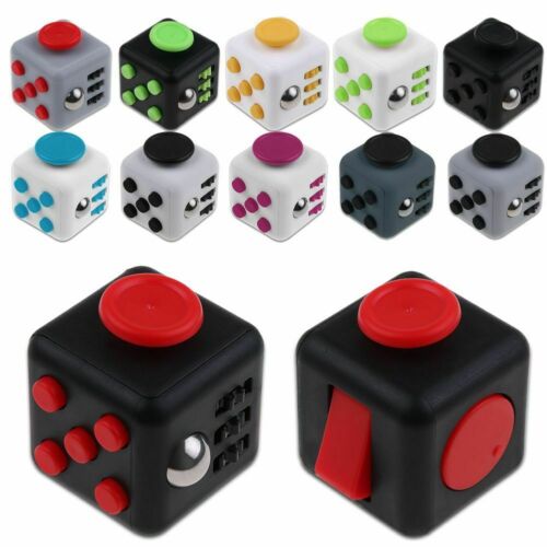 Fidget Cube Anxiety Stress Relief Focus 6-side Calm Funny Finger Toy Kids/&Adults