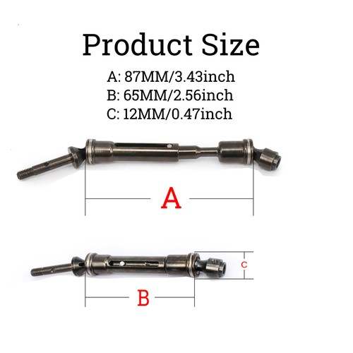 RCAWD Steel Rear Drive Shaft For 1//10 Stampede 2WD Traxxas Slash 4X4 Rustler VXL
