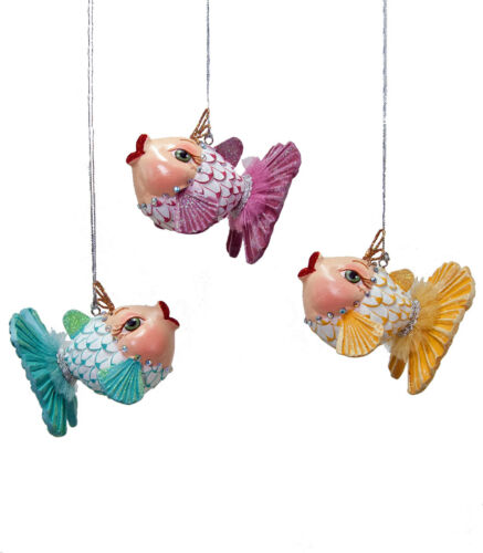Katherine’s Collection Gold Fish Kissing Fish Ornaments Christmas Baby Shower