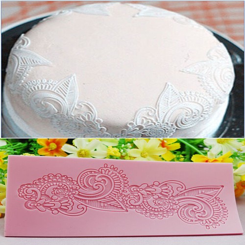 Flower Lace Silicone Fondant Embossed Mold Sugarcraft Cake Decors Moulds T OQ