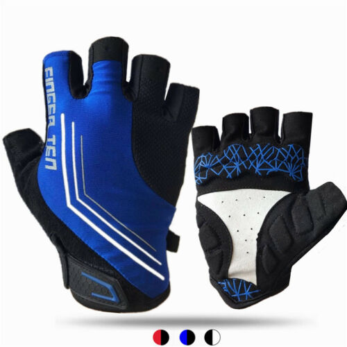 Cycling Gloves Fingerless Mens Motor Bike Mountain Half Finger Sports Grip Gel 