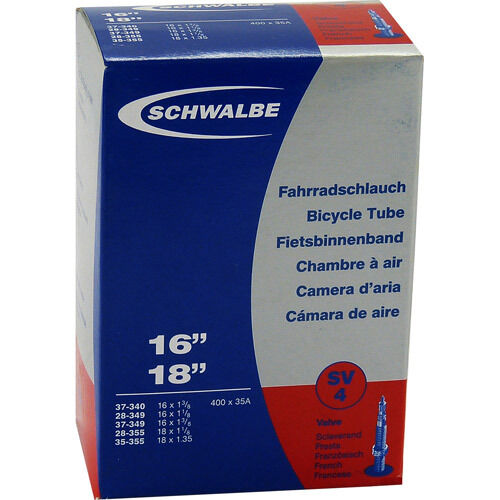 1stk Schwalbe NR.4 Fahrradschlauch AV4/DV4/SV4 16"x1 3/8,18x1 3/8 28-37/340-355 