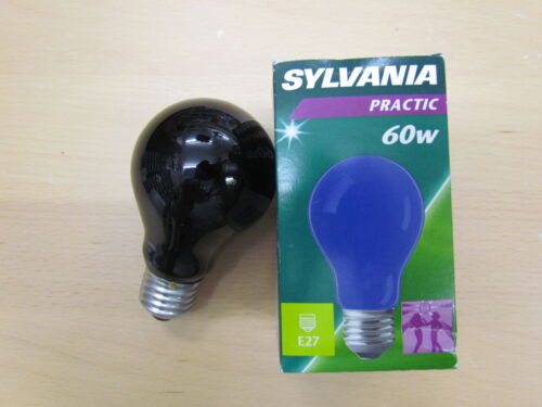 0 013148 Sylvania Practic E27 60w Es Bulb Party Light Black 230v Code