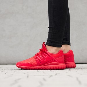 Adidas tubular radial red on feet