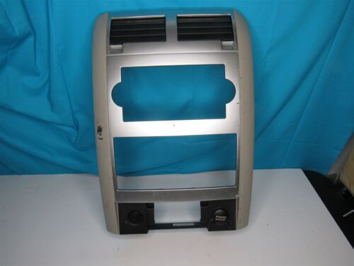 04-06 Durango Dashboard Center Radio Heater Control Vents Bezel Silver & Tan OEM 