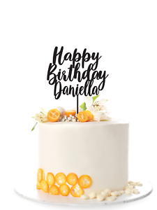 Details about  / Custom Happy Birthday Cake Topper Cursive Calligraphy Name Personalized