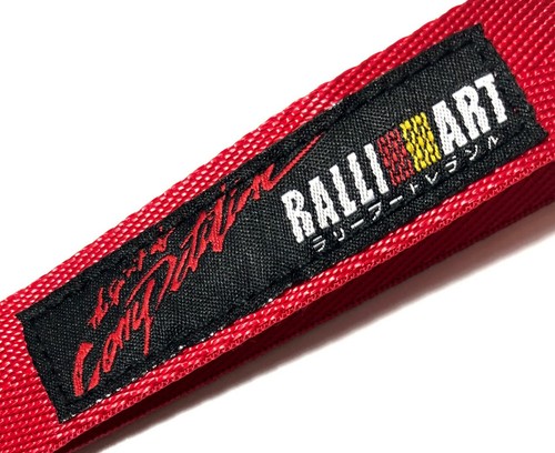Ralliart Racing Red Keychain Metal key Ring Strap Lanyard Nylon For Mitsubishi