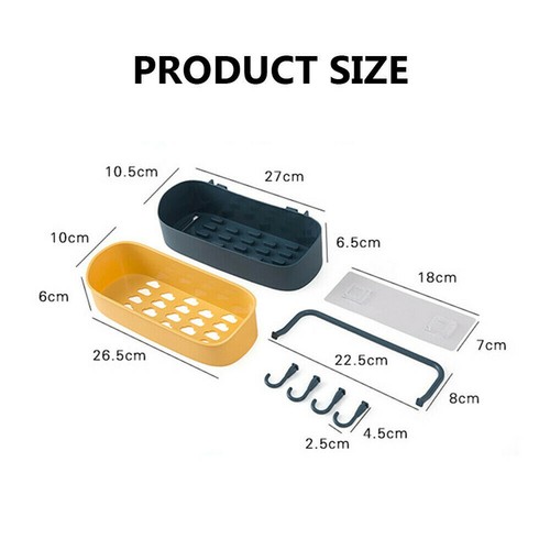 Punch-free Storage Rack Holder Shelves Bathroom Organizer Rectangle Shower Shelf