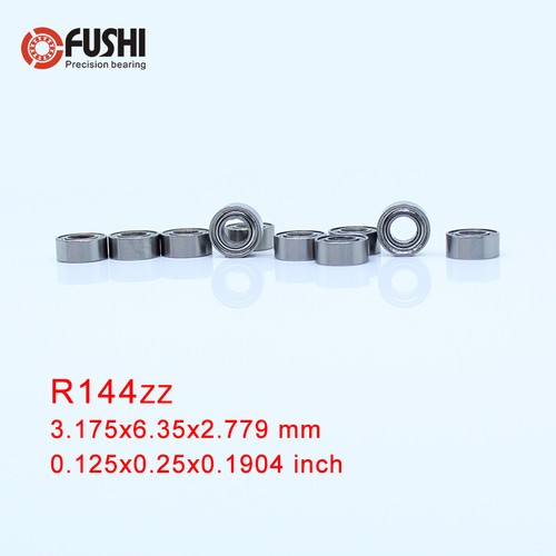 1//8/"x1//4/"x7//64/" inch Miniature R144 ZZ Ball Bearing 10PCS R144ZZ ABEC-1