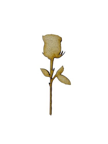 Planta De Flor Rosa 16x 5cm Madera Craft Embelishments Forma De Corte Láser Mdf