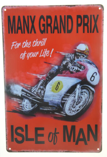 Motorcycle Race Manx Grand Prix Isle of Man Retro Metal Tin Sign 8x12" NEW 