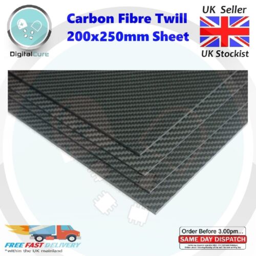 0.5 mm 1 mm 1.5 mm 2 mm 3 mm 4 mm fibre de carbone fibre PLANCHE feuille 250 mm x 200 mm Twill