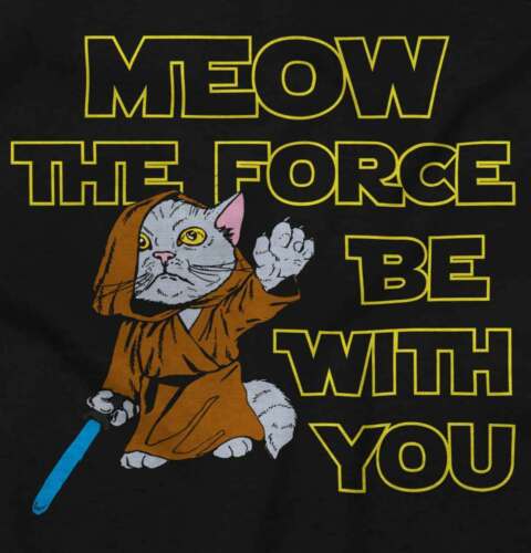 Meow The Force Be With You Cat Shirt Funny Jedi Yoda Kitten Hooded Sweatshirt