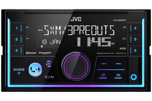 NEW JVC CAR STEREO RADIO W// BLUETOOTH /& SIRIUS XM /& AUX//USB W// INSTALLATION KIT